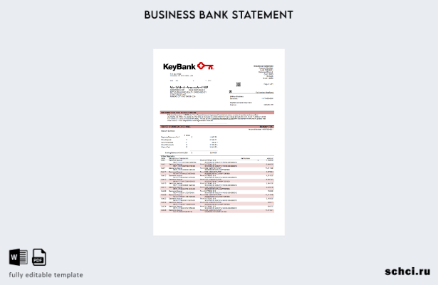 цифровая загрузка бизнес выписки по банковскому счету Keybank Шаблон в формате W